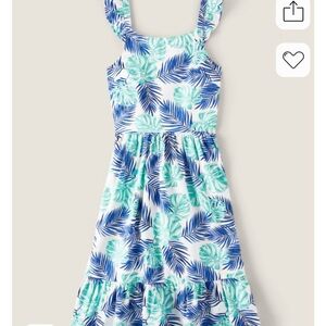 Gymboree Blue and Green Leaf Print Dress